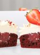 cofetaria zmeur cupcakes Red Velvet cu capsuni